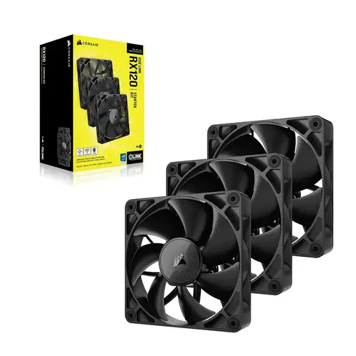 Corsair iCUE LINK RX120 Carcasa del ordenador Ventilador 12 cm Negro 3 pieza(s)