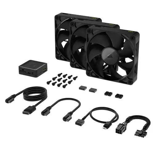 Corsair iCUE LINK RX120 Carcasa del ordenador Ventilador 12 cm Negro 3 pieza(s)