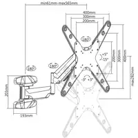 Manhattan Soporte universal de pared para TV, con pistón a gas