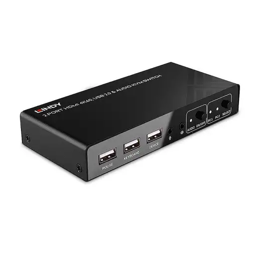 Lindy 32809 interruptor KVM Negro