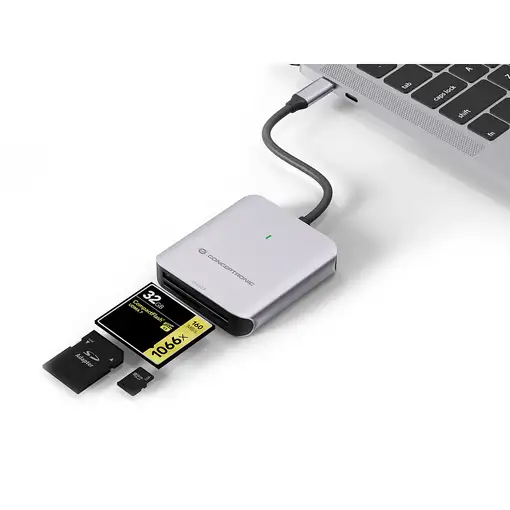 Conceptronic BIAN09G lector de tarjeta USB 3.2 Gen 2 Type-C Gris