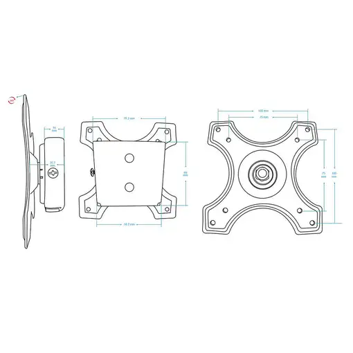 Manhattan Soporte para monitor, de pared, pantalla plana de 13" a 32" máximo 15 kg