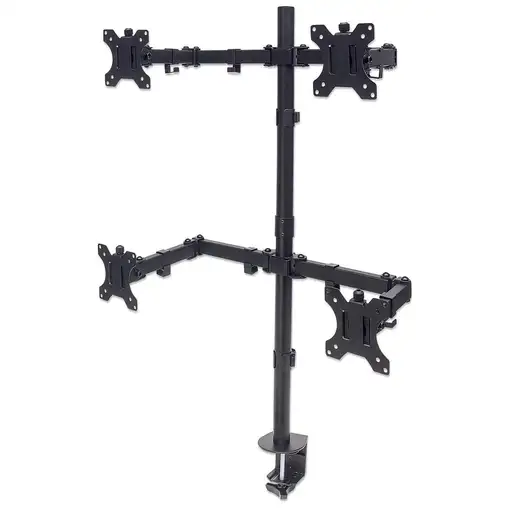 Manhattan Soporte para cuatro monitores, movimiento con brazos de doble articulaci