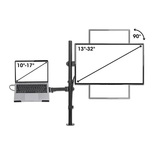 Manhattan Soporte para escritorio combinado con brazo para monitor y soporte para