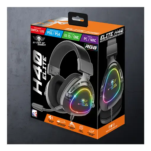 Spirit of Gamer MIC-EH40BK auricular y casco Auriculares Alámbrico Diadema Llamada