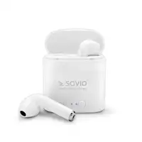 Savio TWS-01 Białe Auriculares Inalámbrico Dentro de oído Llamadas/Música/Deporte/