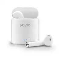 Savio TWS-01 Białe Auriculares Inalámbrico Dentro de oído Llamadas/Música/Deporte/
