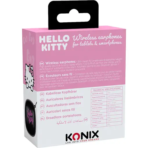 Konix Hello Kitty Auriculares Inalámbrico Dentro de oído Llamadas/Música Bluetooth