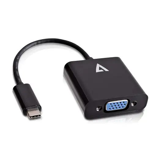 V7 USB-C(m) a VGA(h) adaptator negro