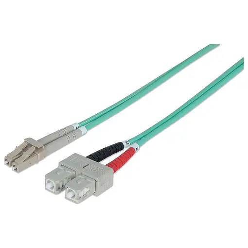 Intellinet 750158 Cable de fibra óptica e InfiniBand 2 m LC SC Color aguamarina