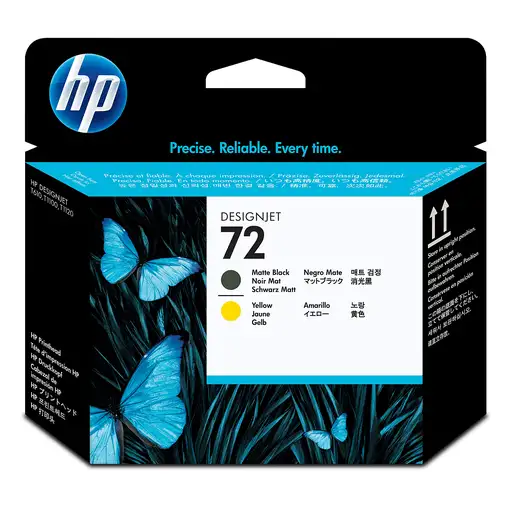 HP Cabezal de impresión DesignJet 72 negro mate y amarillo