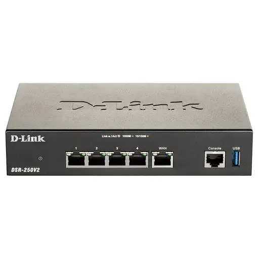 D-Link DSR-250V2 router inalámbrico Gigabit Ethernet Negro