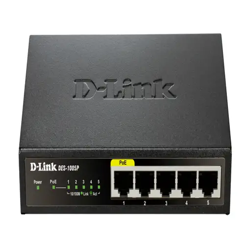 D-Link DES-1005P No administrado L2 Fast Ethernet (10/100) Energía sobre Ethernet