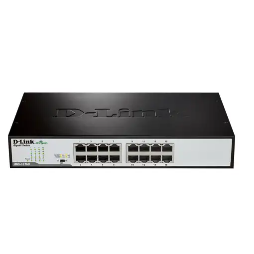 D-Link DGS-1016D/E switch No administrado Negro, Metálico
