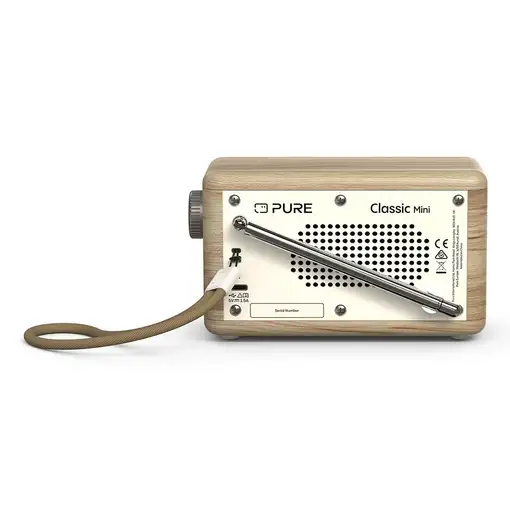 Pure DAB+ Radio Classic Mini Portátil Digital Crema de color, Madera