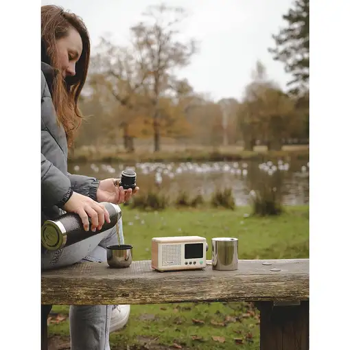 Pure DAB+ Radio Classic Mini Portátil Digital Crema de color, Madera