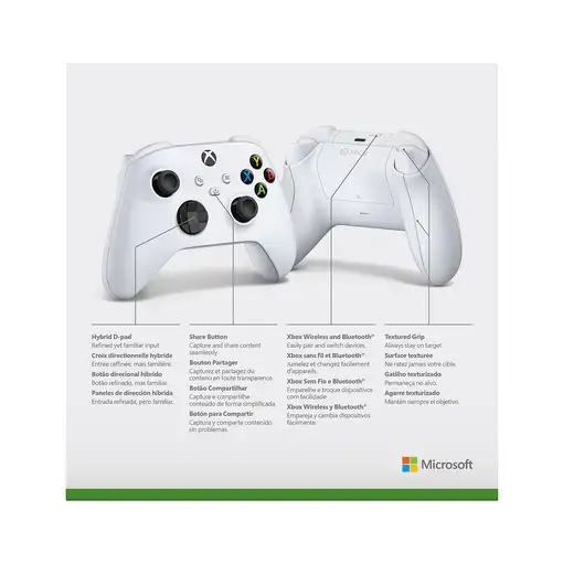 Microsoft Xbox Wireless Controller White Blanco Bluetooth/USB Gamepad Analógico/Di