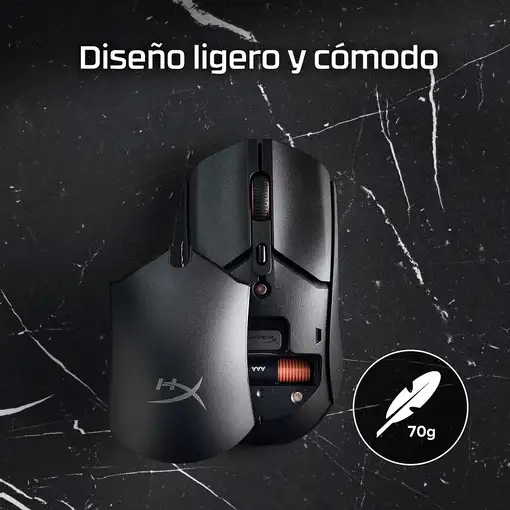 HyperX Pulsefire Haste 2 Core inalámbricos: ratón gaming (negro/negro)