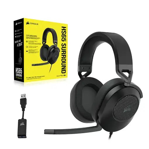 Corsair HS65 SURROUND Auriculares Alámbrico De mano Juego Carbono