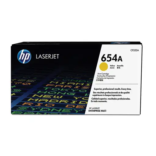 HP Cartucho de tóner original LaserJet 654A amarillo