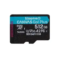 Kingston Technology Tarjeta microSDXC Canvas Go Plus Gen4 de 512 GB, 200 MB/s, A2