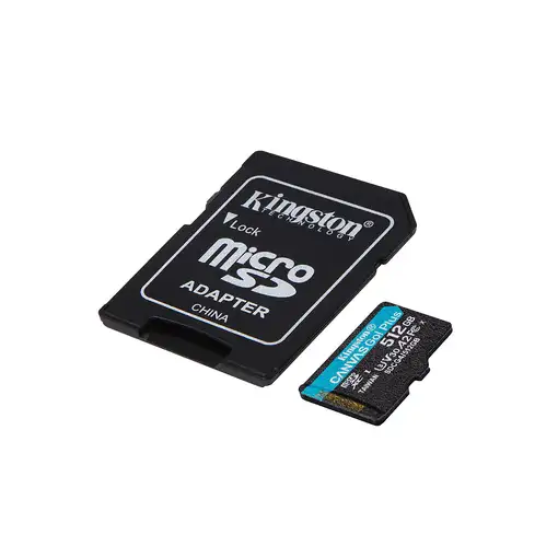 Kingston Technology Tarjeta microSDXC Canvas Go Plus Gen4 de 512 GB, 200 MB/s, A2