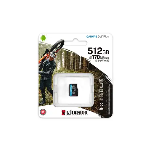 Kingston Technology Paquete de una tarjeta microSDXC Canvas Go Plus 170R A2 U3 V30