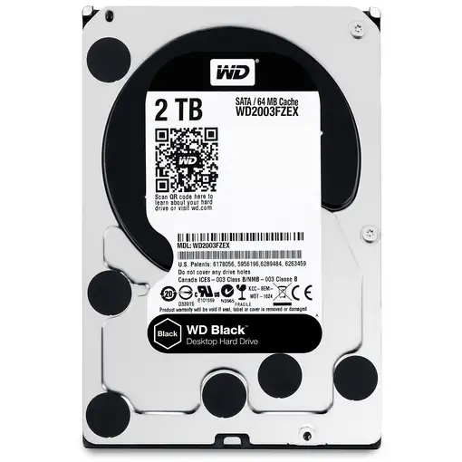 Western Digital WD_BLACK Black disco duro interno 2 TB 7200 RPM 64 MB 3.5" Serial