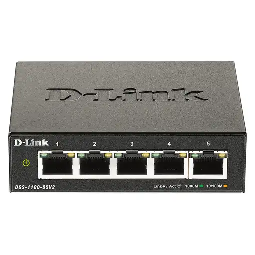D-Link DGS-1100-05V2/E switch Gestionado L2 Gigabit Ethernet (10/100/1000) Negro