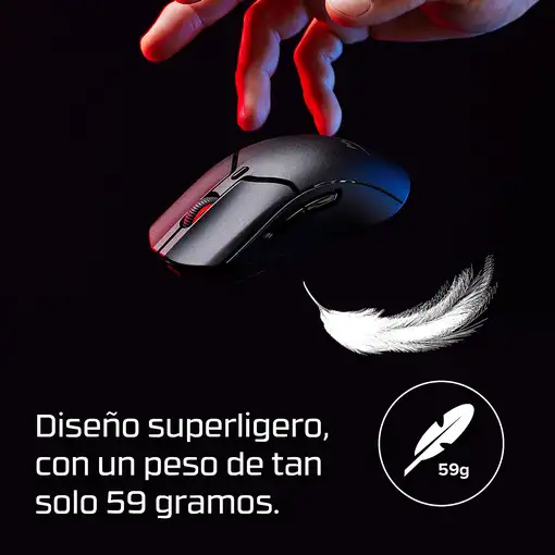 HyperX Pulsefire Haste 2 Mini: ratón gaming inalámbrico (negro)