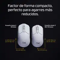 HyperX Pulsefire Haste 2 Mini: ratón gaming inalámbrico (blanco)