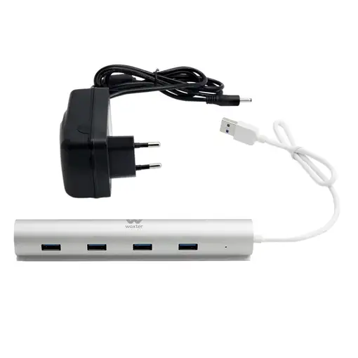 Woxter Hub 73 USB 3.2 Gen 1 (3.1 Gen 1) Type-A 5000 Mbit/s Plata