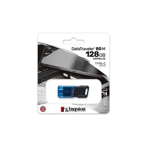 Kingston Technology DataTraveler 80 M unidad flash USB 128 GB USB Tipo C 3.2 Gen 1