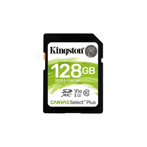 Kingston Technology Tarjeta SDXC Canvas Select Plus 100R C10 UHS-I U3 V30 de 128GB