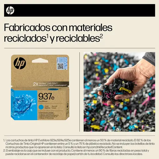 HP Cartucho de Tinta Original EvoMore 937e cian
