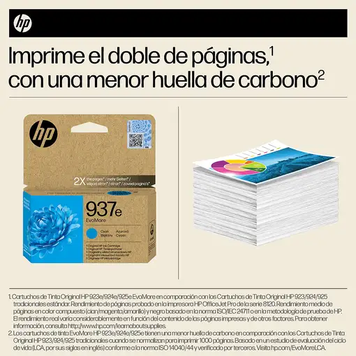HP Cartucho de Tinta Original EvoMore 937e cian
