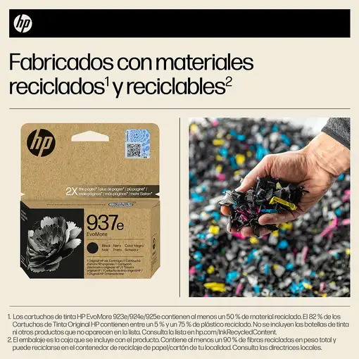 HP Cartucho de Tinta Original EvoMore 937e negra