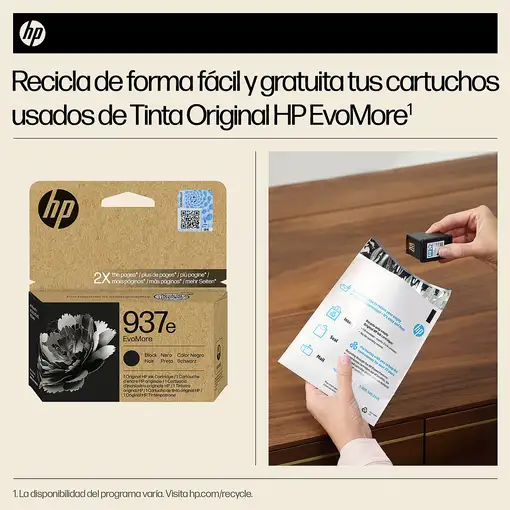 HP Cartucho de Tinta Original EvoMore 937e negra