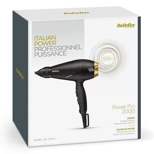 BaByliss 6704E secador 2000 W Negro, Oro