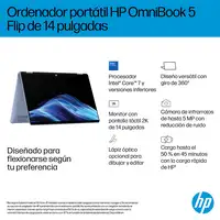 HP OmniBook 5 Flip 14-fp0022ns Intel Core 7 150U Portátil 35,6 cm (14") Pantalla t