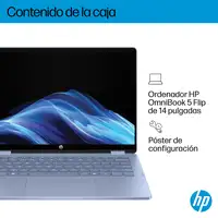 HP OmniBook 5 Flip 14-fp0021ns Intel Core 7 150U Portátil 35,6 cm (14") Pantalla t