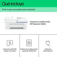 HP DeskJet 4222e Inalámbrico All-in-One Color Impresora, Servicio Instant Ink; Fot