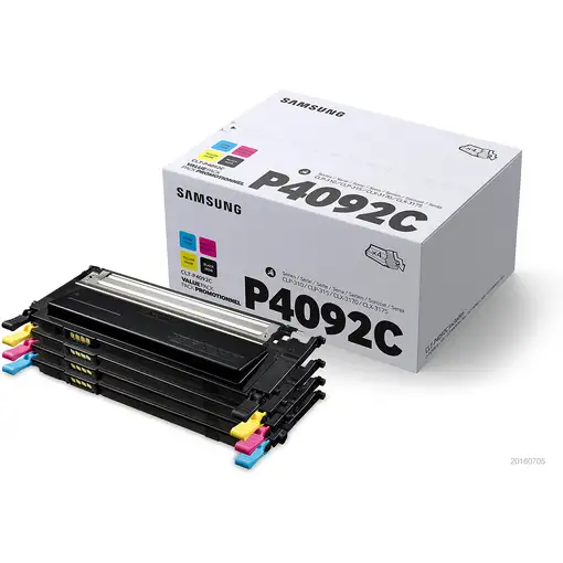 Samsung Paquete de 4 cartuchos de tóner negro/cian/magenta/amarillo CLT-P4092C