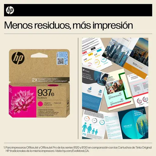 HP Cartucho de Tinta Original EvoMore 937e magenta