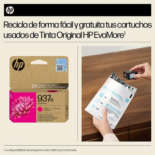 HP Cartucho de Tinta Original EvoMore 937e magenta