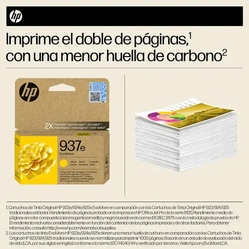 HP Cartucho de Tinta Original EvoMore 937e amarilla