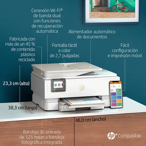 HP ENVY Inspire 7920e Inalámbrico All-in-One Color Impresora, Instant Ink; Fotocop