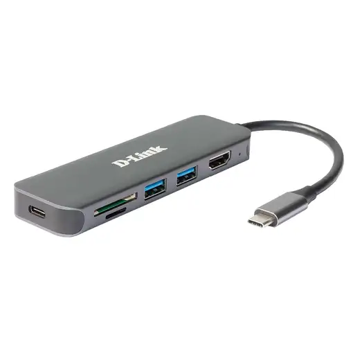 D-Link DUB-2327 base para portátil y replicador de puertos Alámbrico USB Tipo C Gr