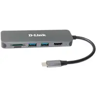 D-Link DUB-2327 base para portátil y replicador de puertos Alámbrico USB Tipo C Gr