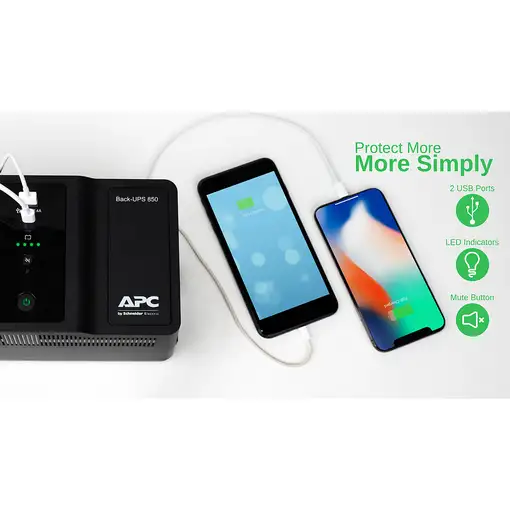 APC BE850G2-GR sistema de alimentación ininterrumpida (UPS) En espera (Fuera de lí